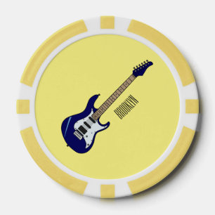 Abbildung des elektrischen Gitarren-Cartoon Pokerchips