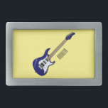 Abbildung des elektrischen Gitarren-Cartoon Rechteckige Gürtelschnalle<br><div class="desc">Abbildung des elektrischen Gitarren-Cartoon</div>