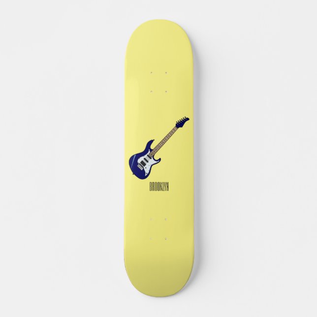 Abbildung des elektrischen Gitarren-Cartoon Skateboard (Vorne)