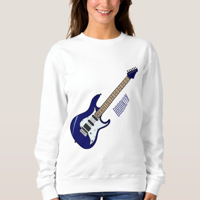 Abbildung des elektrischen Gitarren-Cartoon Sweatshirt (Vorderseite)