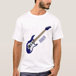 Abbildung des elektrischen Gitarren-Cartoon T-Shirt