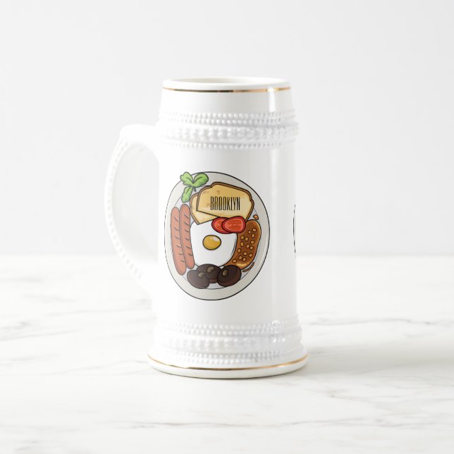 Abbildung des englischen Cartoon Bierglas (Vorderseite Links)
