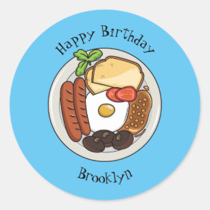 Abbildung des englischen Cartoon Runder Aufkleber