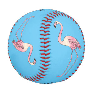 Abbildung des Flamingo-Vogel-Cartoon Baseball