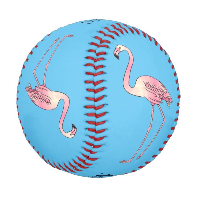 Abbildung des Flamingo-Vogel-Cartoon Baseball (Schrägansicht)