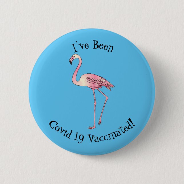 Abbildung des Flamingo-Vogel-Cartoon Button (Vorderseite)