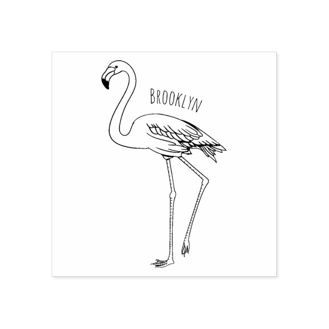 Abbildung des Flamingo-Vogel-Cartoon Gummistempel (Prägung)