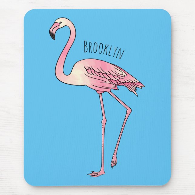 Abbildung des Flamingo-Vogel-Cartoon Mousepad (Vorne)