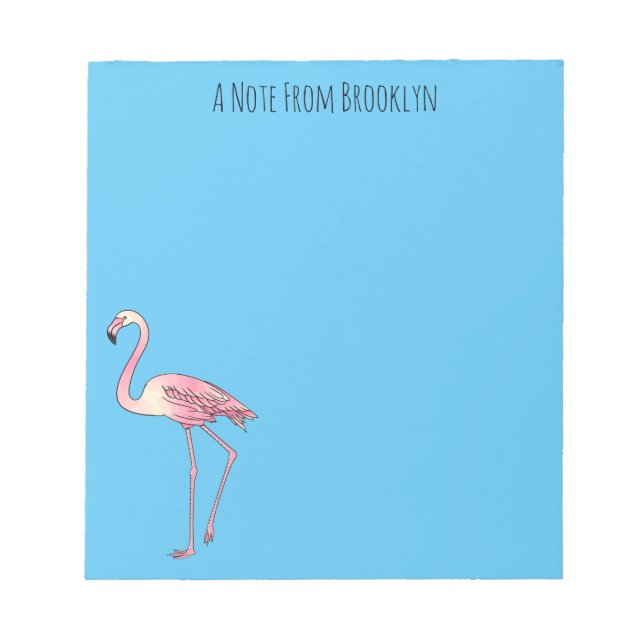 Abbildung des Flamingo-Vogel-Cartoon Notizblock (Vorderseite)