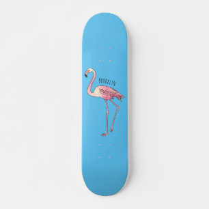 Abbildung des Flamingo-Vogel-Cartoon Skateboard
