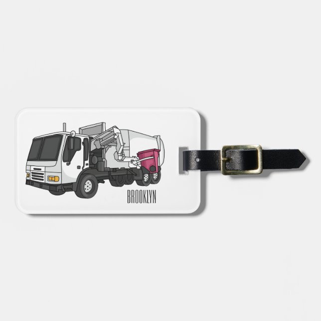 Abbildung des Garbage LKW-Cartoon Gepäckanhänger (Vorderseite horizontal)