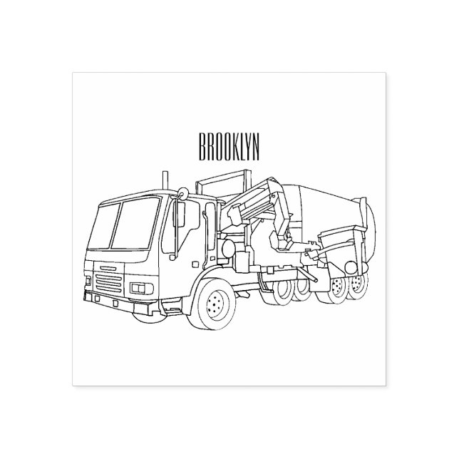 Abbildung des Garbage LKW-Cartoon Gummistempel (Prägung)