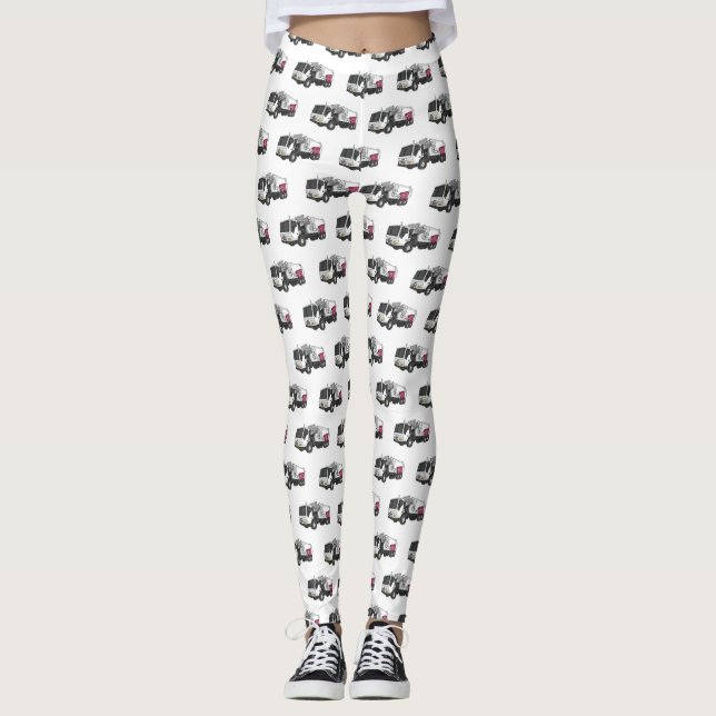 Abbildung des Garbage LKW-Cartoon Leggings (Vorderseite)