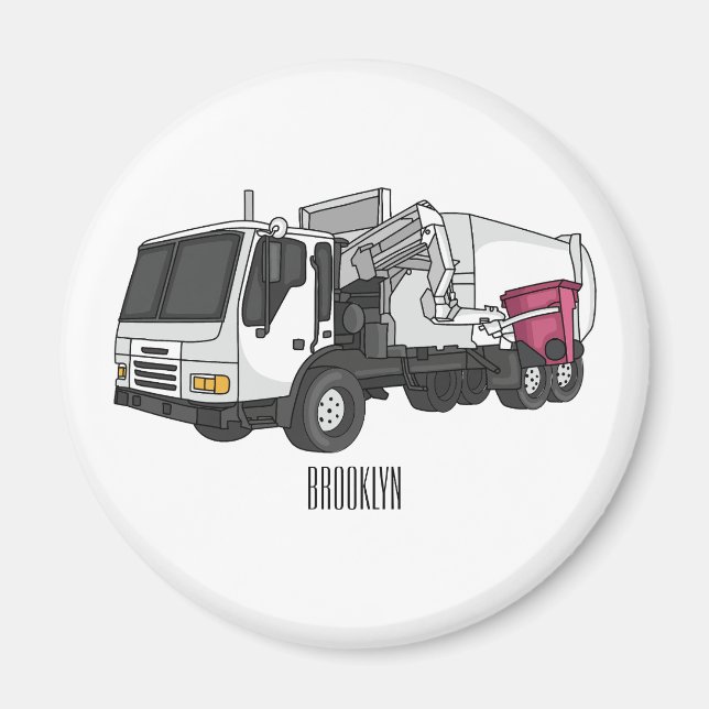 Abbildung des Garbage LKW-Cartoon Magnet (Vorne)