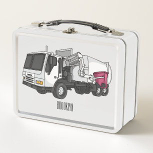 Abbildung des Garbage LKW-Cartoon Metall Brotdose