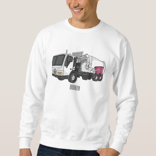 Abbildung des Garbage LKW-Cartoon Sweatshirt (Vorderseite)