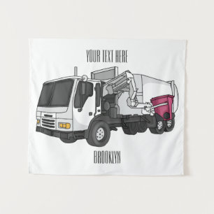 Abbildung des Garbage LKW-Cartoon Wandteppich