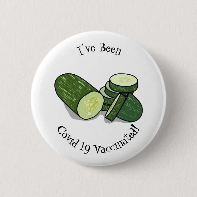Abbildung des Gurkenkummers Cartoon Button (Vorderseite)