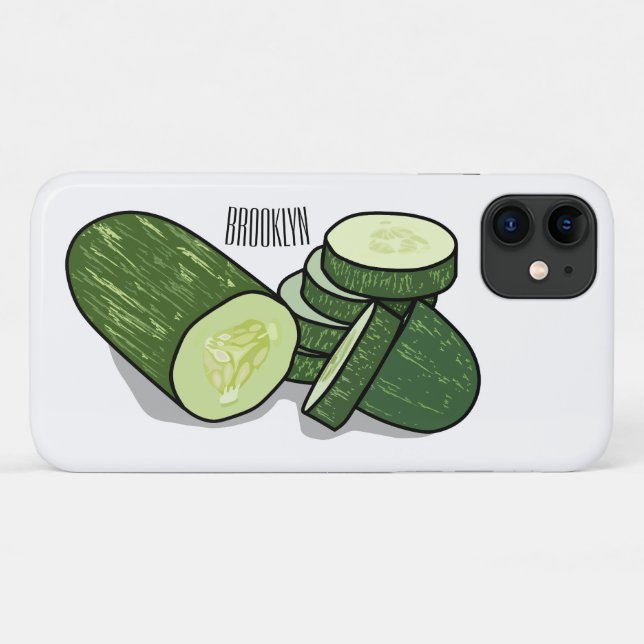 Abbildung des Gurkenkummers Cartoon Case-Mate iPhone Hülle (Rückseite (Horizontal))
