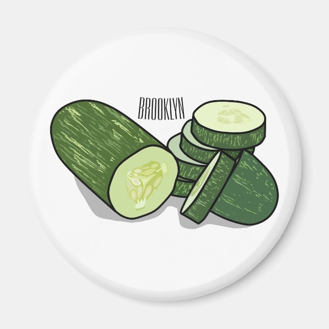 Abbildung des Gurkenkummers Cartoon Magnet (Vorne)