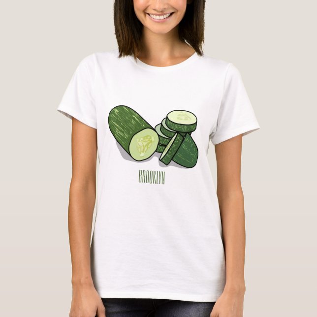 Abbildung des Gurkenkummers Cartoon T-Shirt (Vorderseite)