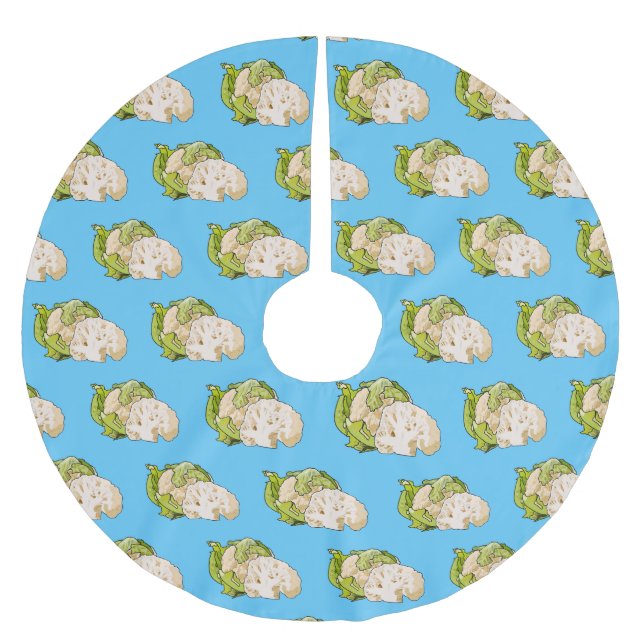 Abbildung des Kauliblumen-Cartoon Polyester Weihnachtsbaumdecke (Vorderseite)
