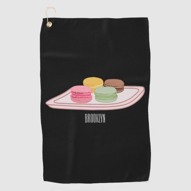 Abbildung des Macaron-Cartoon Golfhandtuch (Vorderseite)