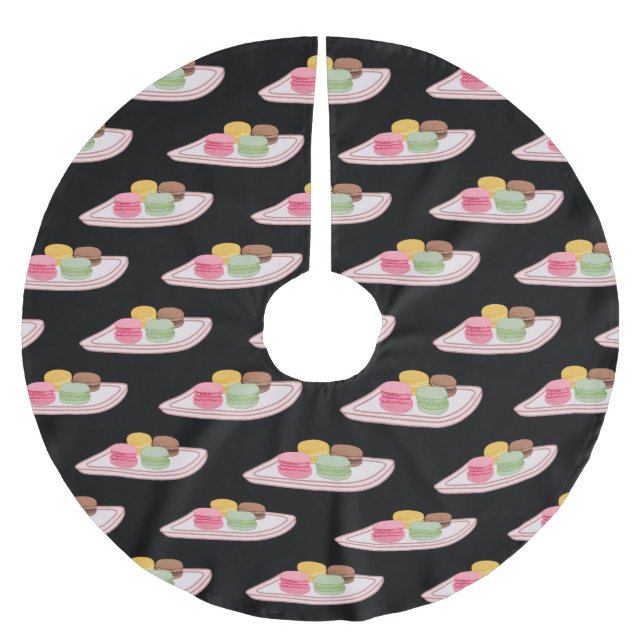 Abbildung des Macaron-Cartoon Polyester Weihnachtsbaumdecke (Vorderseite)