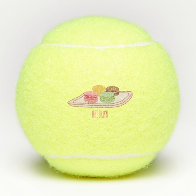 Abbildung des Macaron-Cartoon Tennisbälle (Vorderseite)
