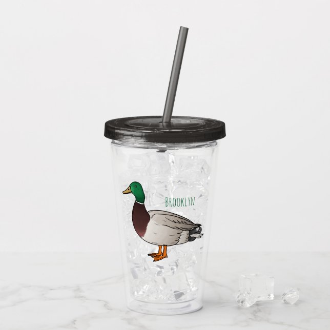 Abbildung des Mallard-Enten-Cartoon Acryltrinkbecher (Rückseite Ice)