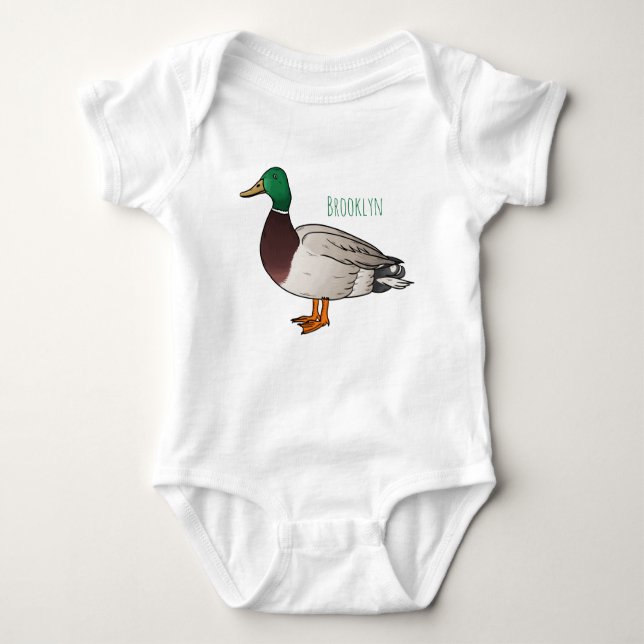 Abbildung des Mallard-Enten-Cartoon Baby Strampler (Vorderseite)