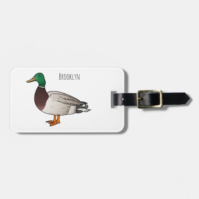 Abbildung des Mallard-Enten-Cartoon Gepäckanhänger (Vorderseite horizontal)