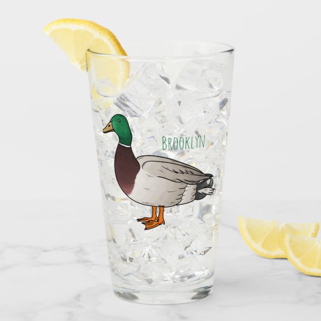Abbildung des Mallard-Enten-Cartoon Glas (Vorderseite Ice)