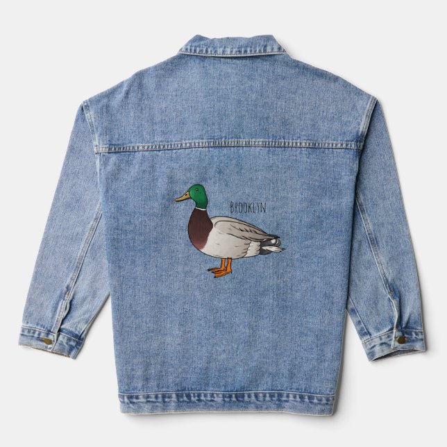 Abbildung des Mallard-Enten-Cartoon Jeansjacke (Rückseite)