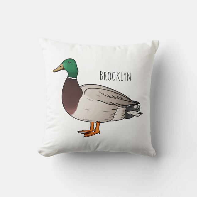 Abbildung des Mallard-Enten-Cartoon Kissen (Vorderseite)