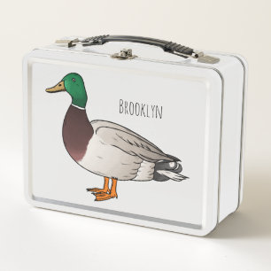 Abbildung des Mallard-Enten-Cartoon Metall Brotdose
