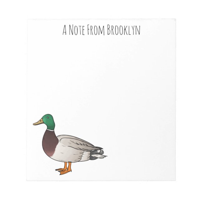 Abbildung des Mallard-Enten-Cartoon Notizblock (Vorderseite)