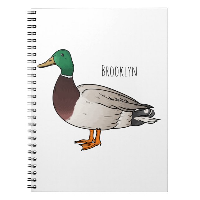 Abbildung des Mallard-Enten-Cartoon Notizblock (Vorderseite)