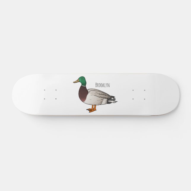 Abbildung des Mallard-Enten-Cartoon  Skateboard (Horizontal)