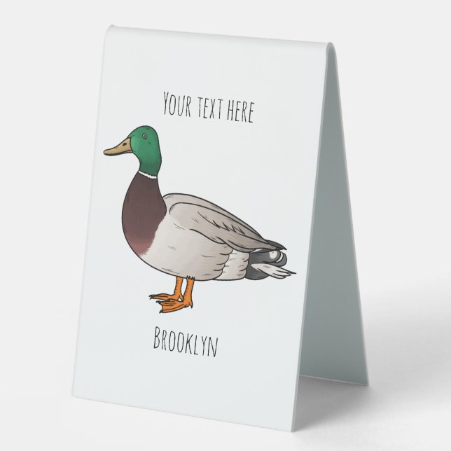 Abbildung des Mallard-Enten-Cartoon Tischaufsteller (Vorderseite)