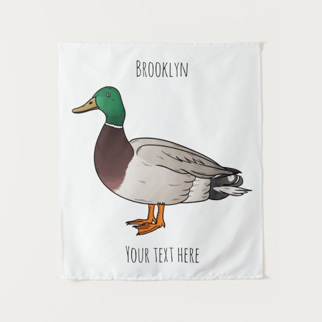 Abbildung des Mallard-Enten-Cartoon Wandteppich (Vorderseite)