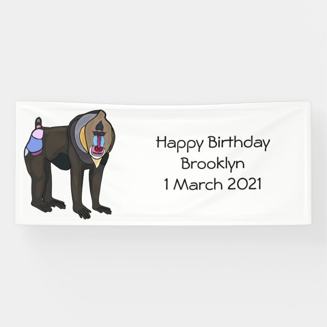 Abbildung des Mandrill Cartoon Banner (Horizontal)
