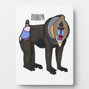 Abbildung des Mandrill Cartoon Fotoplatte