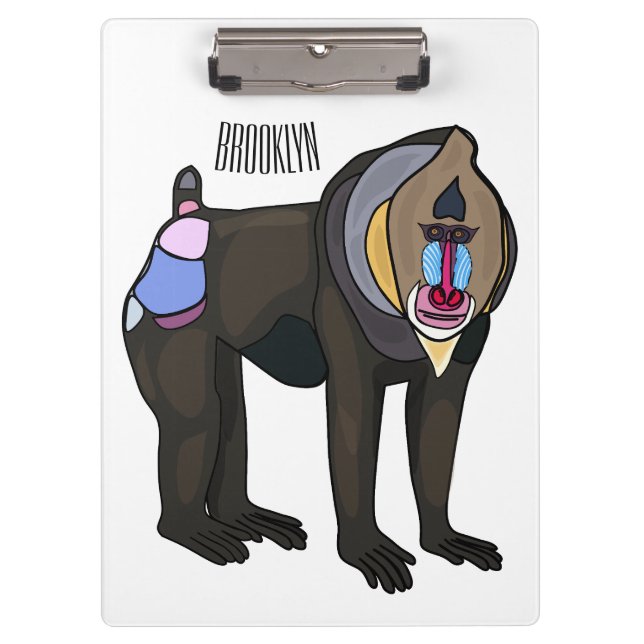Abbildung des Mandrill Cartoon Klemmbrett (Vorderseite)