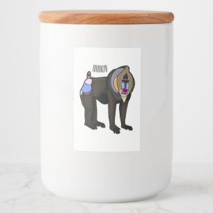 Abbildung des Mandrill Cartoon Lebensmitteletikett