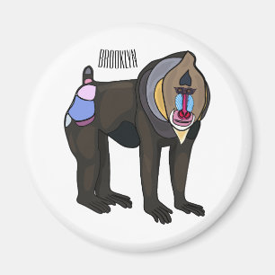 Abbildung des Mandrill Cartoon Magnet