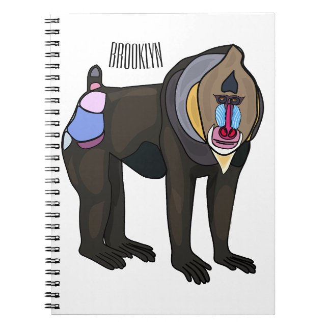 Abbildung des Mandrill Cartoon Notizblock (Vorderseite)