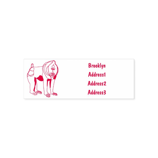 Abbildung des Mandrill Cartoon Permastempel (Design)