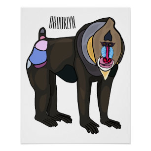 Abbildung des Mandrill Cartoon Poster