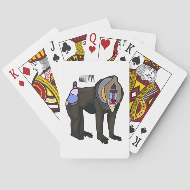 Abbildung des Mandrill Cartoon Spielkarten (Rückseite)